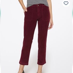 Studio Blue Burgundy Corduroy High Rise Pants